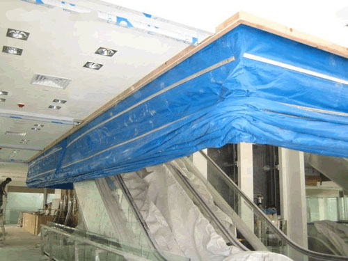 无机布折叠防火卷帘门提升式